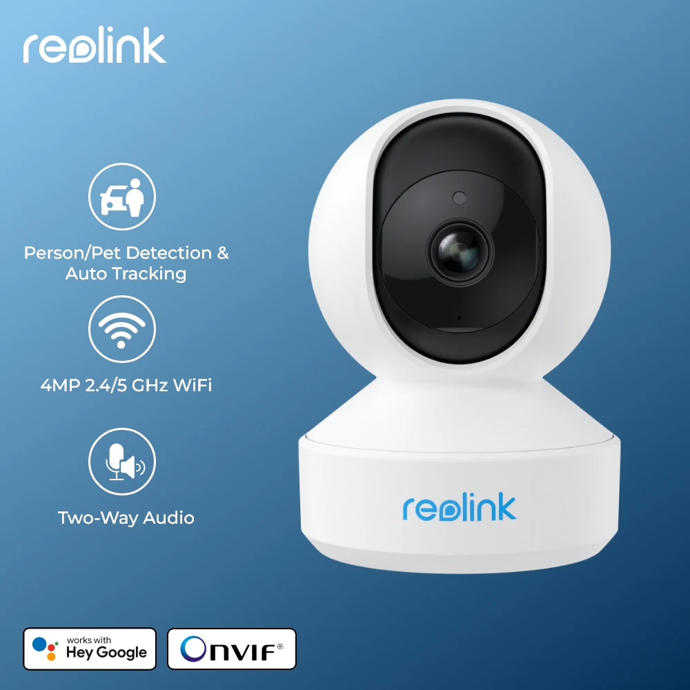 Reolink E1 Série 2K 4MP Câmera WiFi Pan & Tilt Áudio bidirecional Monitor de bebê Câmera interna Detecção AI Câmeras de vigilância por vídeo