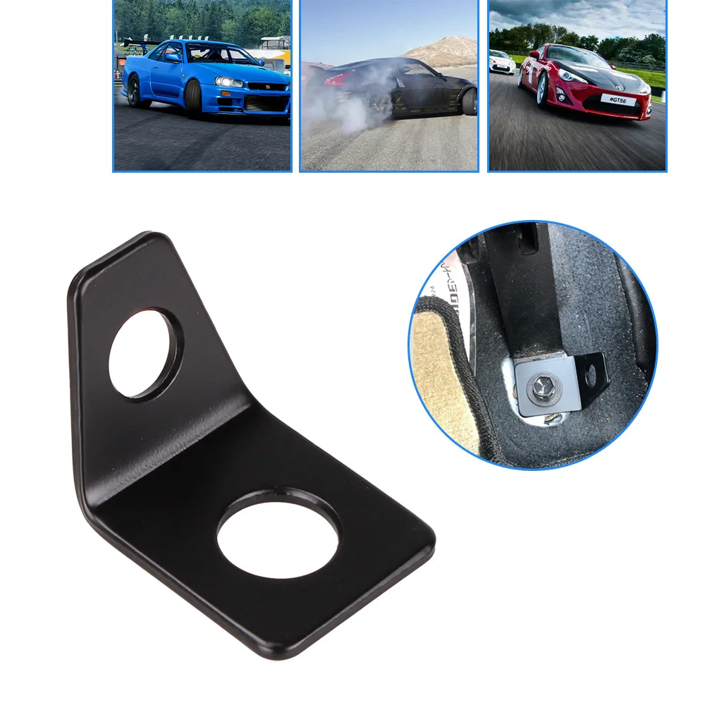 

5PCS 4 Point Car Racing Seat Belt Anchor Plate Hardware Mount Harness 90 Degree Angle Brackets Kit Seat Belt L-Bracket