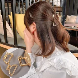 1 Uds. Pinza para el pelo geométrica salvaje Simple pequeña a la moda para mujeres y niñas, pinzas para el pelo de cangrejo, pinza para el pelo de Metal, accesorios para la cabeza