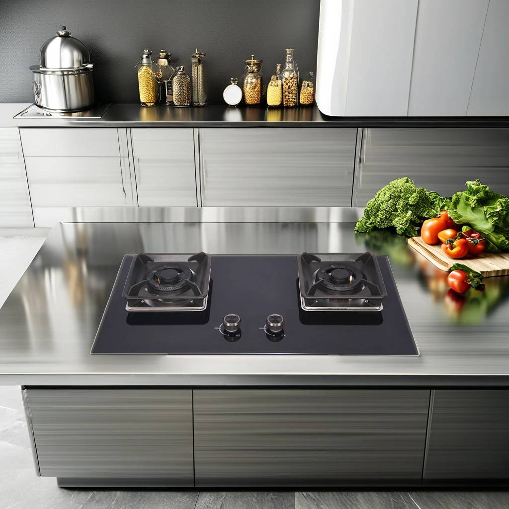 強化ガラス製 2口ガスコンロ ホットセール キッチン家電 バッテリーコンロ ガスホブ
