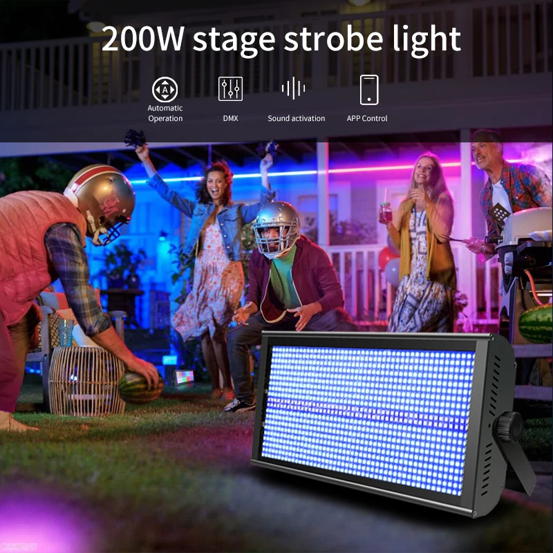 Strobe Light 200W LED RGBW 4 in 1 48 Zones White 8000K DMX Super Bright Dj Wall Washer Bar Strobe Light Stage Lighting Effect