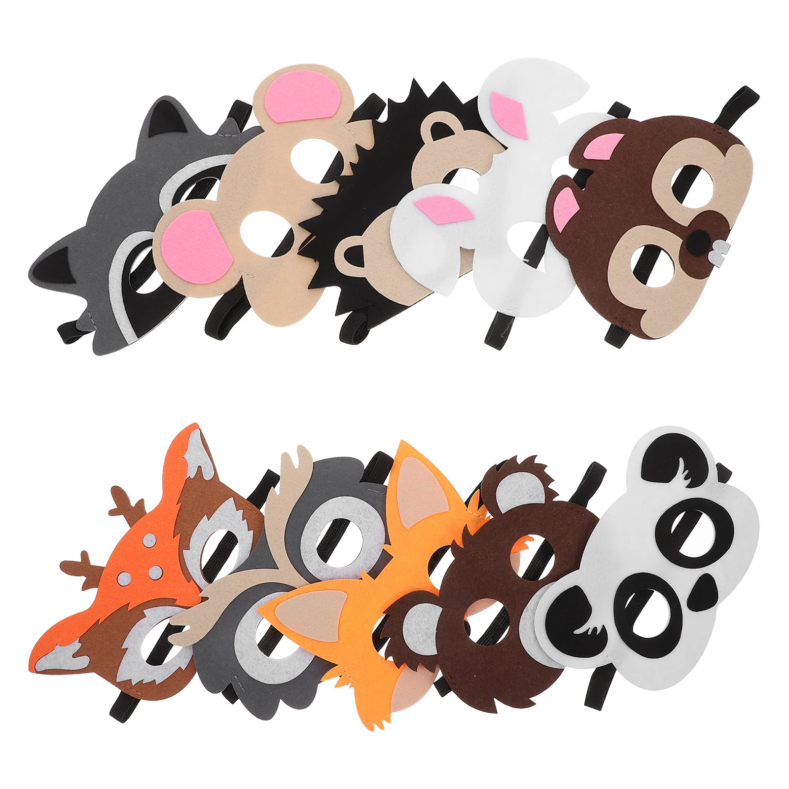 8pcs Animal Eye Mask Cute Felt Cartoon Animal Masks For Halloween Party Cosplay Masquerade Mask Party Accessory Decorative