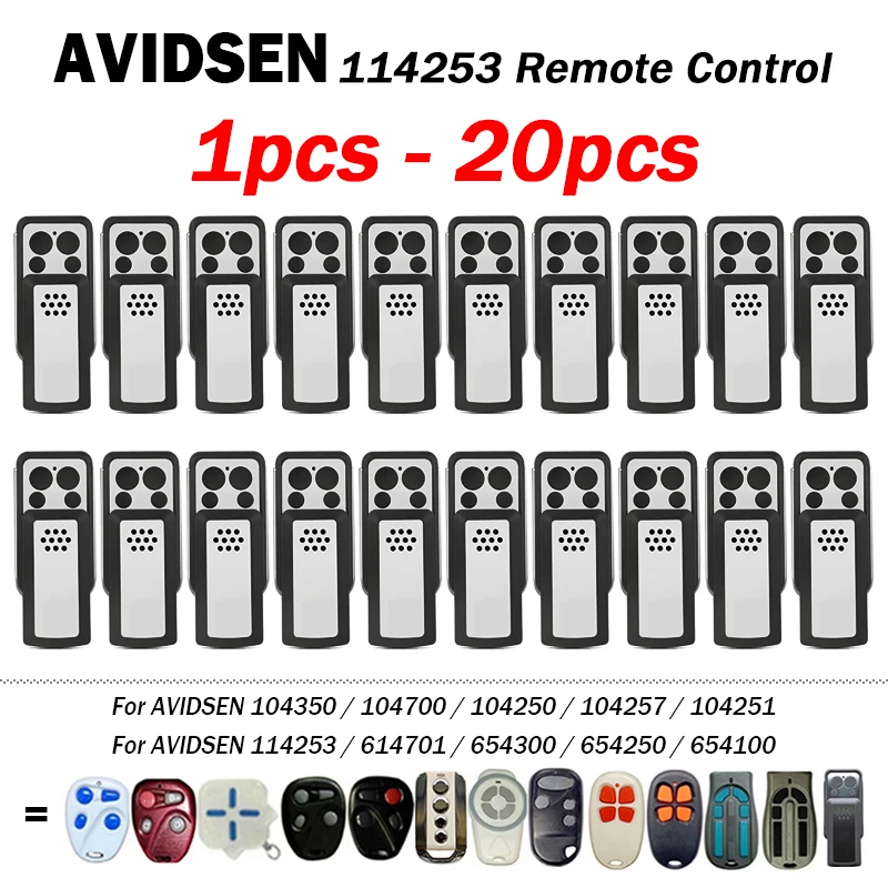 

Новый пульт дистанционного управления для гаражных ворот/электроприводных ворот AVIDSEN 114253 104350 104257 104700 104251 104250 614701 с плавающим кодом, работающий на частоте 433,92 МГц.