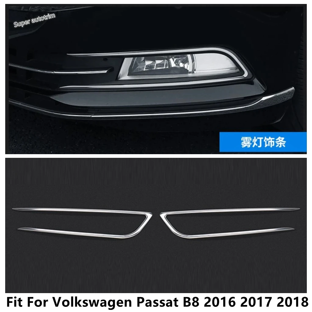 

Car Front Fog Lights Lamp Eyelid Eyebrow Strip Cover Trim For Volkswagen Passat B8 2016 2017 2018 Stainless Steel Accessories