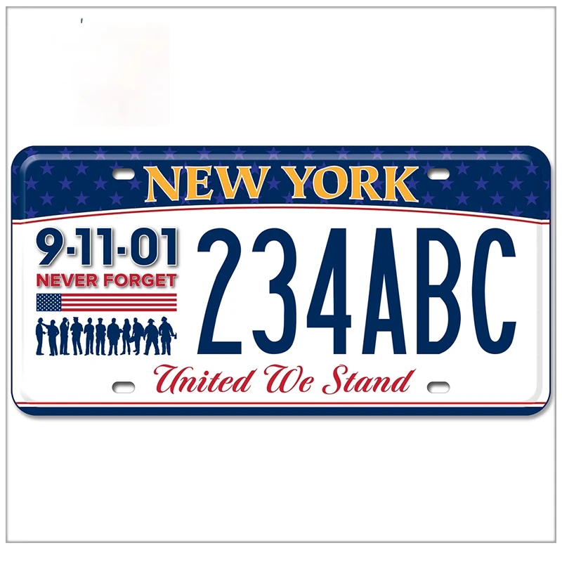 13X7CM Exterior Accessories Funny Car Sticker for New York 91101 License Plate RV VAN Decor Bumper Trunk Decal Accessories