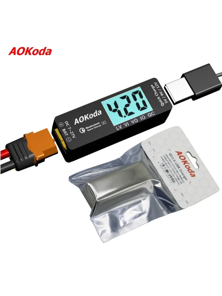 AOKoda QC3.0 Verbessertes XT60-zu-PD3.0-USB-Ladegerät für mobiles Schnellladen