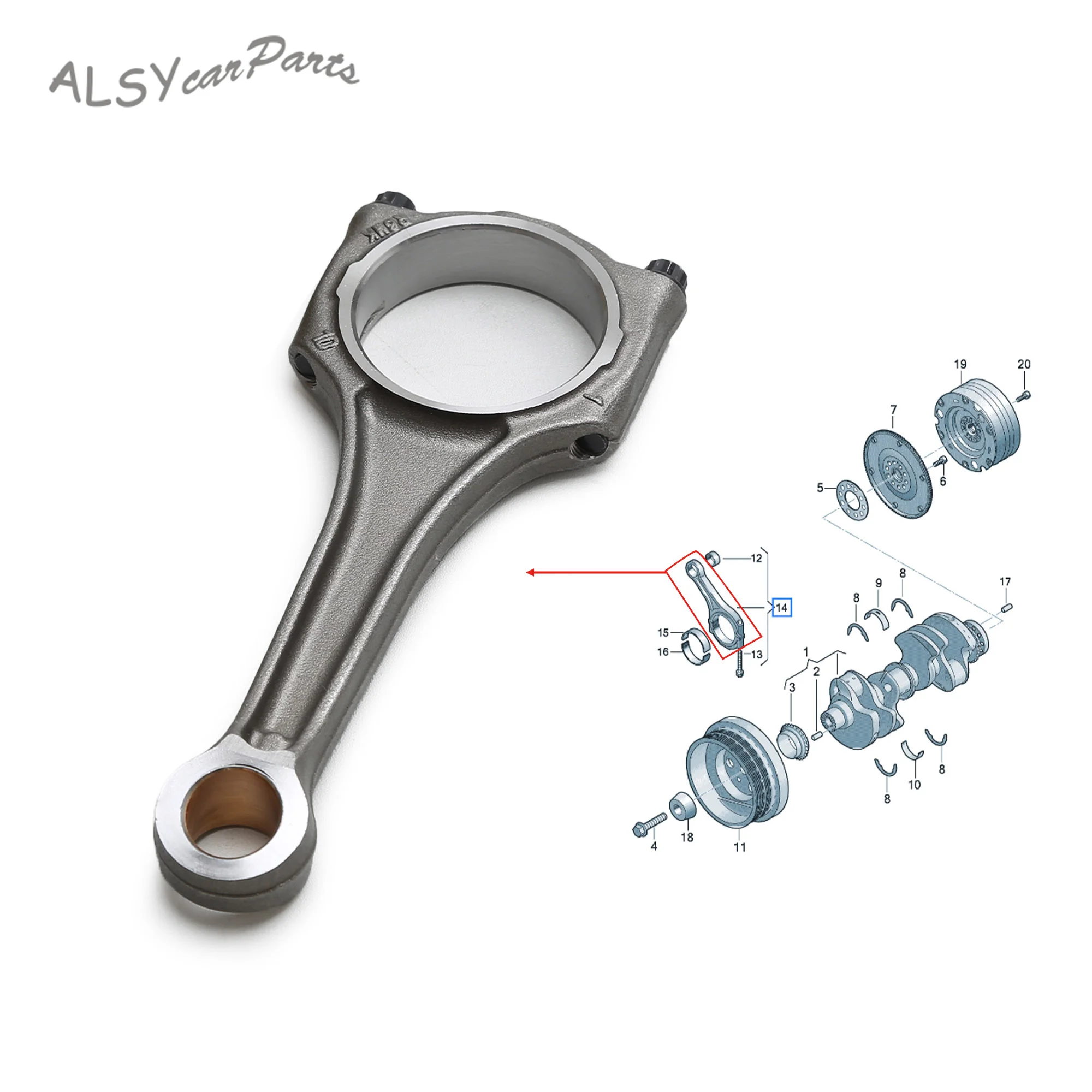 

06M198401 Car engine connecting rod For 3.0T Audi A4 A5 A6 A7 A8 Q5 Q7 Q8 VW Touareg