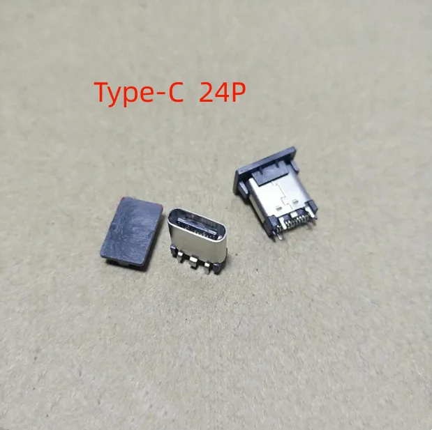 5 Pcs USB 3.1 Type C Connector 24 Pin Female Socket Receptacle Surface Mount Straight Vertical PCB SMT Board Guide 9.3MM Height