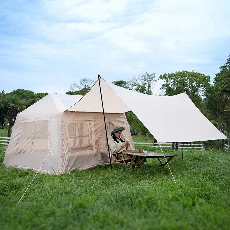 

16.2m² Camping Tent Portable Outdoor Family Camping Large Space Waterproof Oxford Inflatable Tent with Canopy
