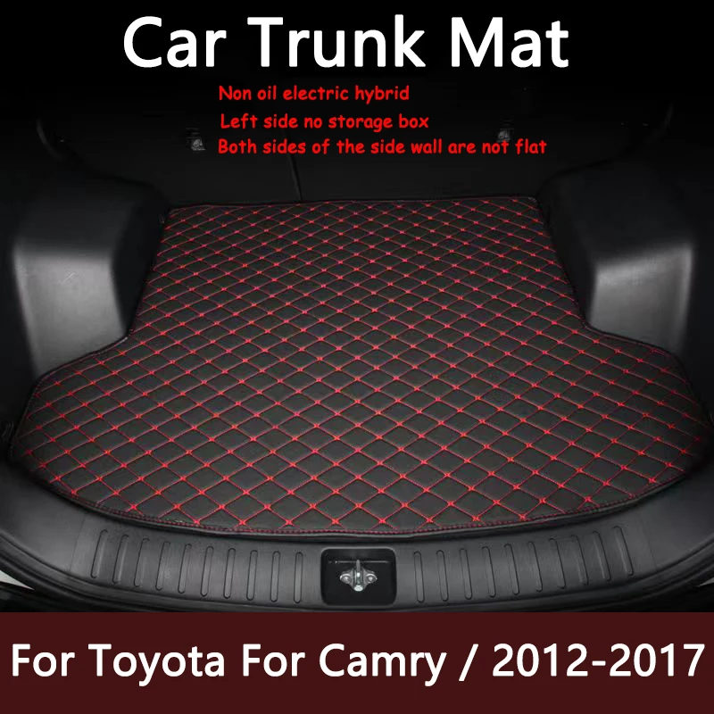 1pc Car Trunk Mat For Toyota For Camry / 2012-2017 Non Oil Electric Hybrid PU Leather 5 Seats Anti-slip Car Cargo Trunk Carpets