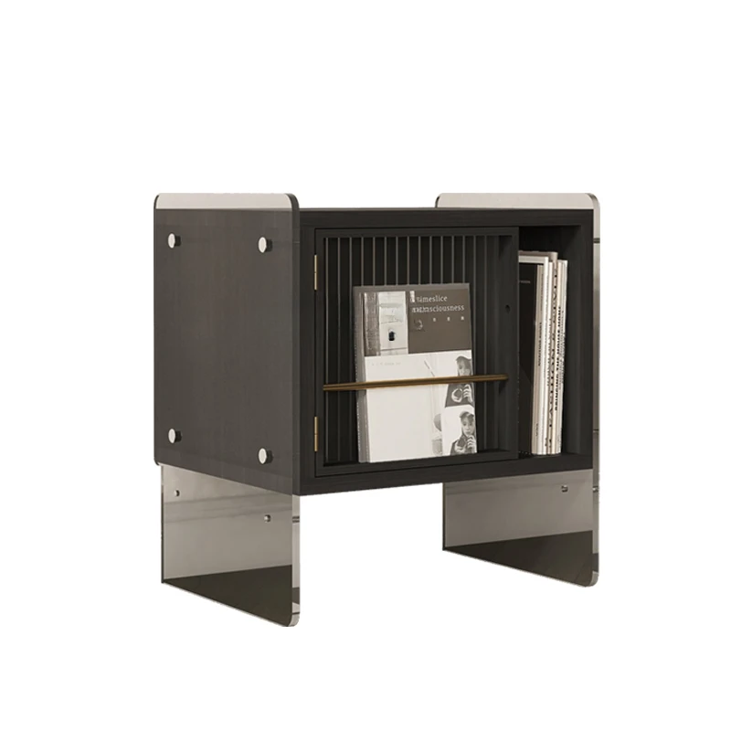 

yj Acrylic Solid Wood Bedside Cabinet Small Suspension Simple Modern Simple Bedroom Bedside Cabinet