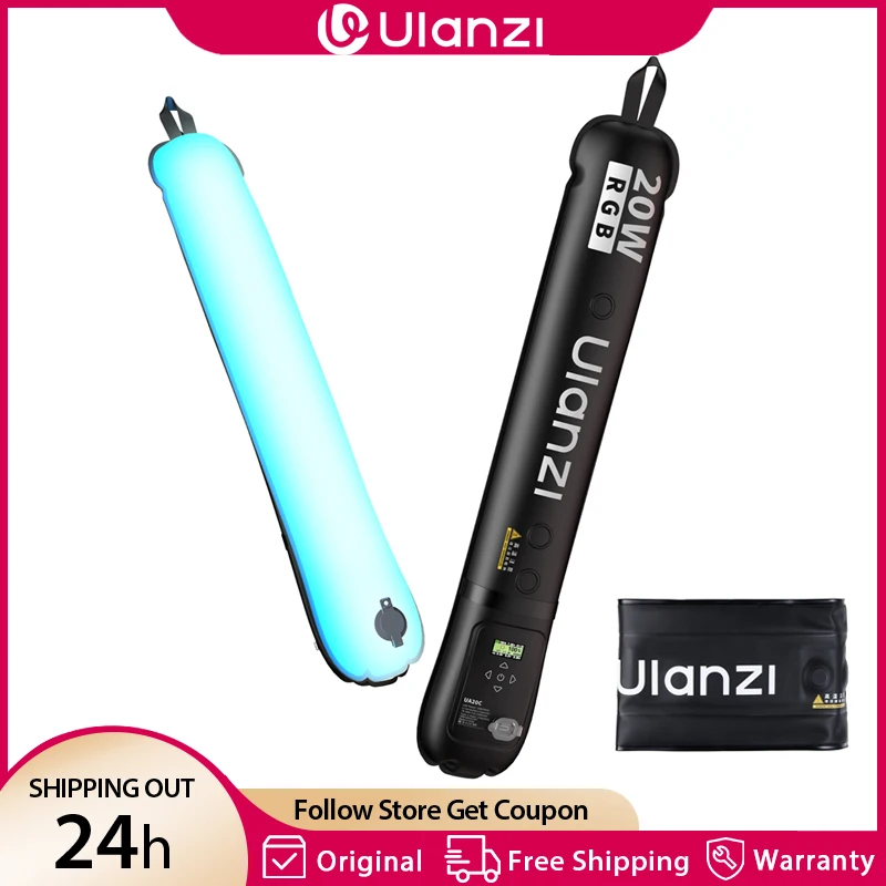 

Ulanzi UA20C 20W RGB Magnetic Air Tube Light Foldable Video Light 1800-10000K CRI 95+ Full Light for Photography Live-Streaming