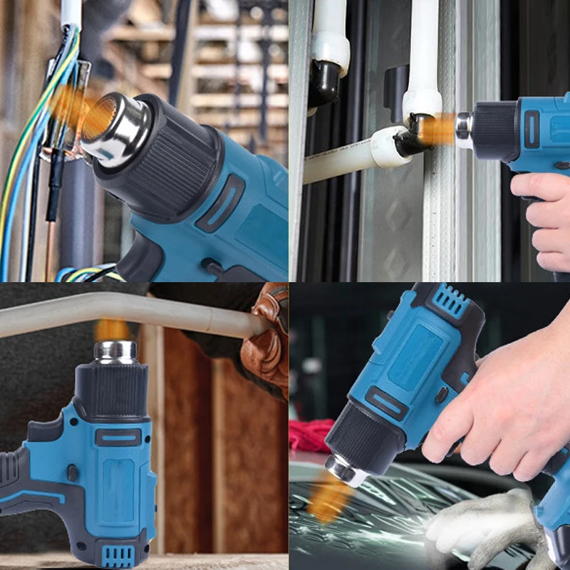 2500W Electric Heat Gun for Makita 18V Battery LED Temperature Display Cordless Handheld Hot Air Gun with 4 Nozzles Hot Air Gun