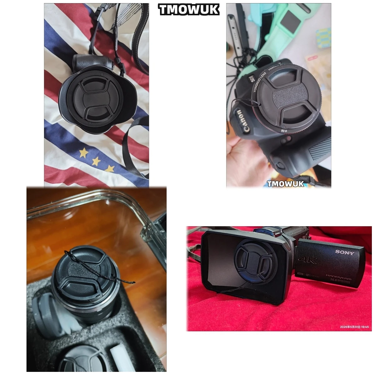 

For Panasonic S1 S5M2 G7 G85 G9 GF10 ZS3000 DMC-FZ950 DMC-FZ970 Camera Lens Cap Protective Cover Center Pinch Snap-on 49mm 52 55