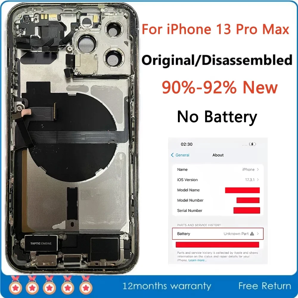 Original zerlegte mittlere Gehäuse rückseite für iPhone 13 Pro Max 13 Pro Max Lünetten rahmen 90%