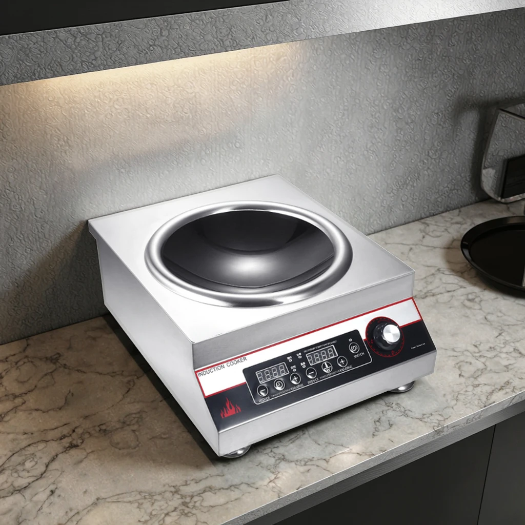 Industrial 4000W Induction Wok Stove Hotpot Function-Portable Commercial Electric Cooker Featuring Rapid Heating Touch Control