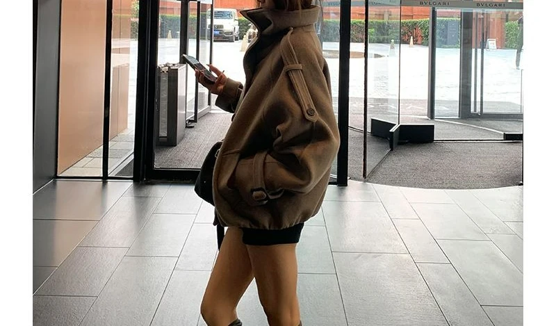 

Woolen Coat Women's 2025 Autumn and Winter New Woolen Coat High-end Temperament Short