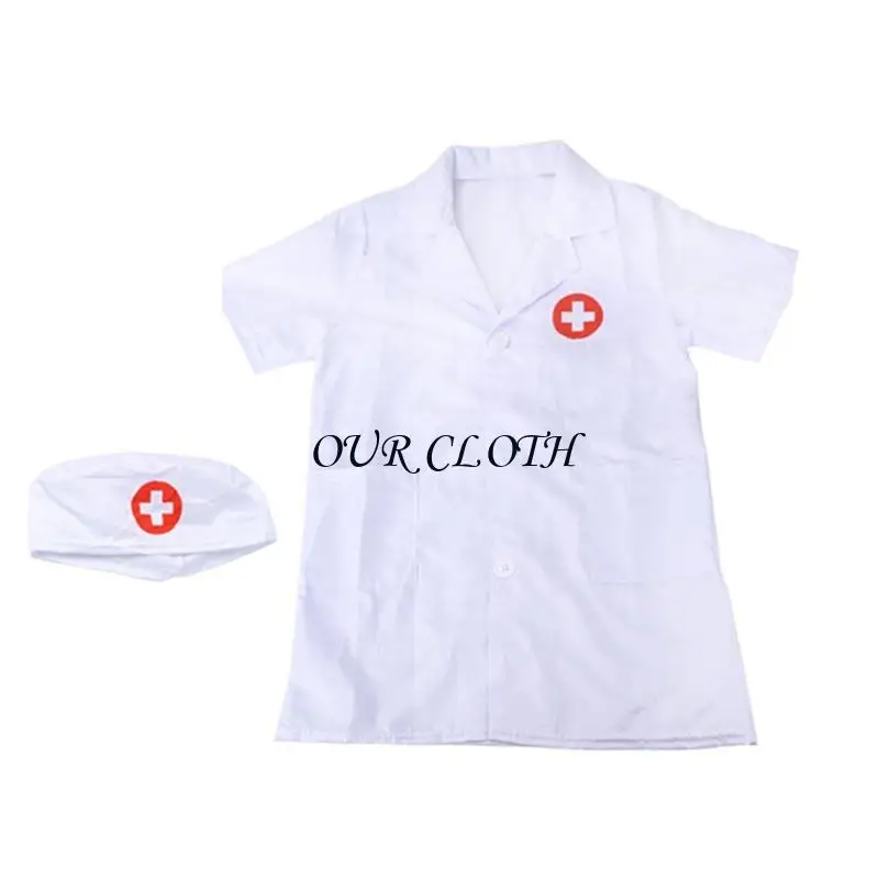 Kids Doctor Coat Set Children Cosplay Habillage Costume Doctor pour garçons Girls Y1ac