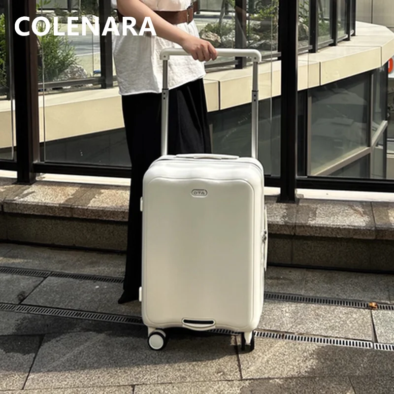 

COLENARA 20"24Inch Travel Luggage ABS + PC Boarding Box Women's Trolley Case Men's Password Box with Wheels Rolling Suitcase