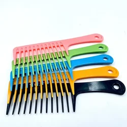 Plastic Wide Tooth Smooth Hair Comb Heat Resistant Wet Hook Curly Comb Pro Salon Dyeing Styling Tools Coarse Wide Spikes Tooth