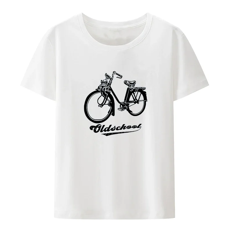 heavyweight Retro Velo Solex Bike Modal Print Tees Men Summer Short-sleev Loose Breathable Graphic Nostalgia Casual Camisetas