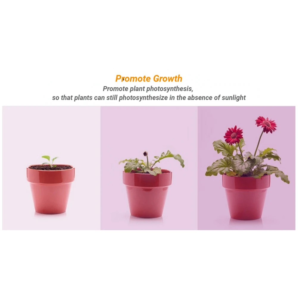 ABKO-LED Grow Light Strip 50cm 3-Head for Indoor Flower Rack Plants Growing Sunlight Full Spectrum Lamp EU Plug