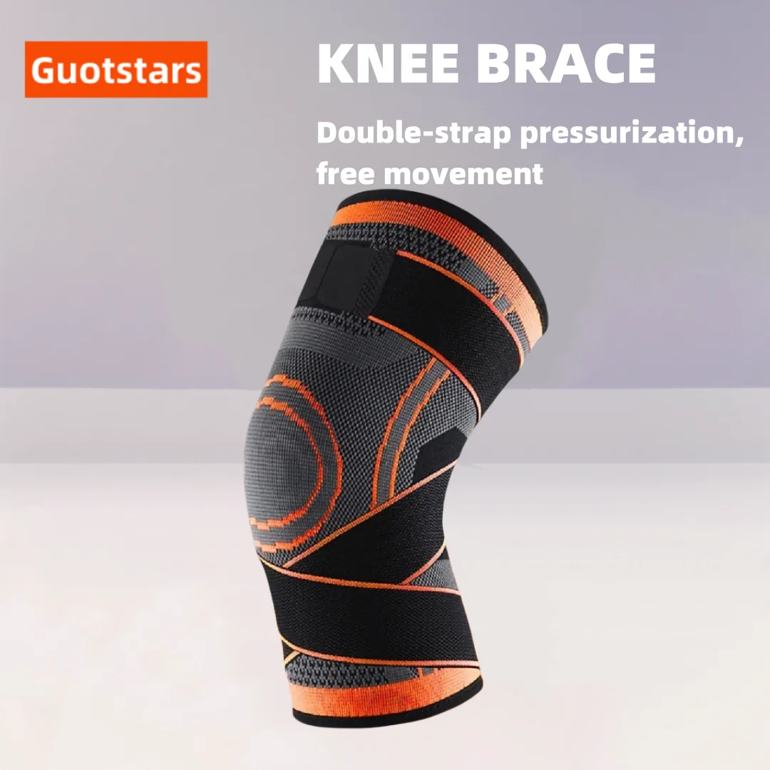 

Guoftstars 1Pcs Knee Pads Men Pressurized Elastic Knee Support For Fitness Gear Basketball Volleyball Knee Compression Sleeve