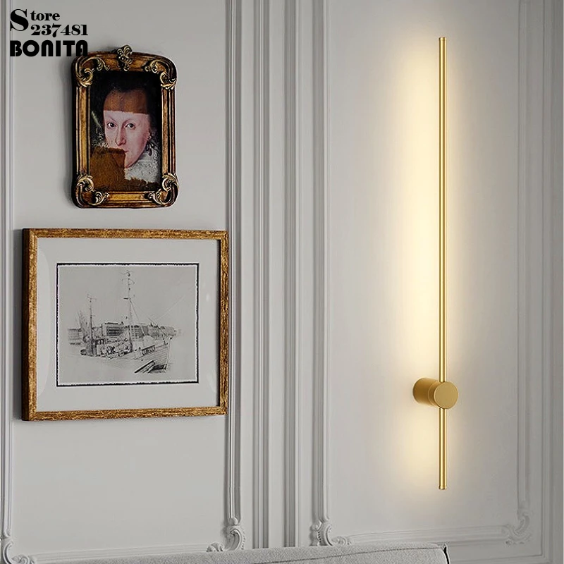 Rotating Minimalist LED Wall Light, Linear Bar Lamp, Bedroom Living Room Staircase, Modern Dimmable Ambient Light, 60/80/100cm