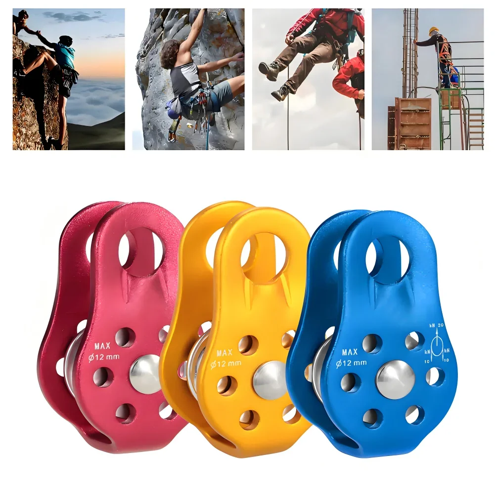 Aluminium-Kletterrolle – einseitig einscheiben mit fester Seitenplatte für Traverse und Transport in großer Höhe