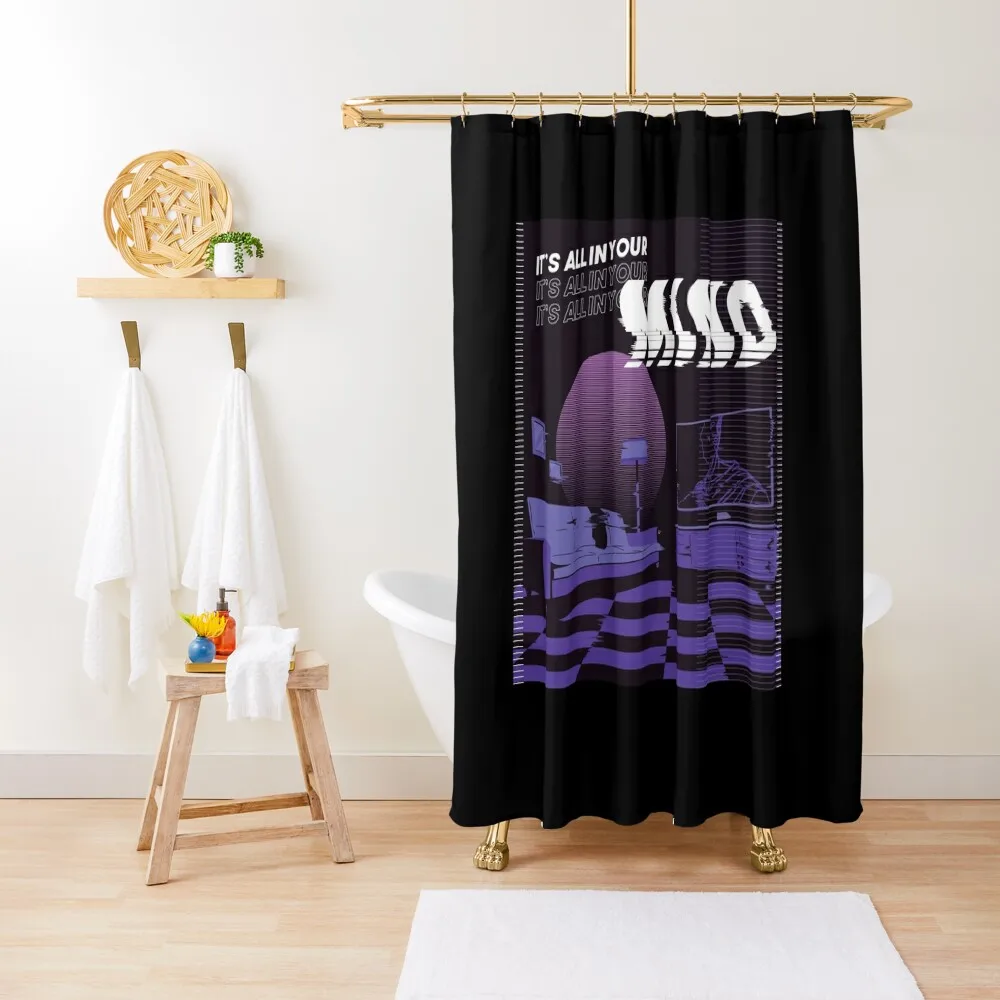 

It's all in your mind - Vaporwave Retro Shower Curtain Bathroom Showers Shower For Bathroom Set Curtain