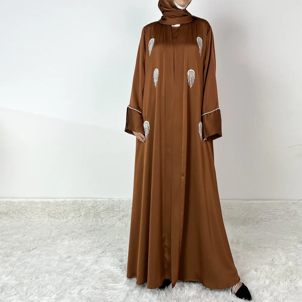 

INS New Fashionable Bright Diamond Strip Outer Long Dress Robe Long Dress Ethnic Clothing Set 4634