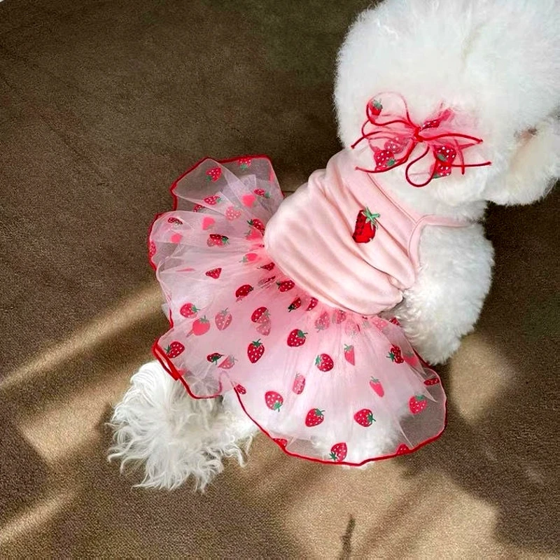 Dog Dress Summer Puppy Clothes Cute Daisy Princess Skirt Chihuahua Bichon Dog Cooling Costume Pet Clothing for Dogs Cat Dresses