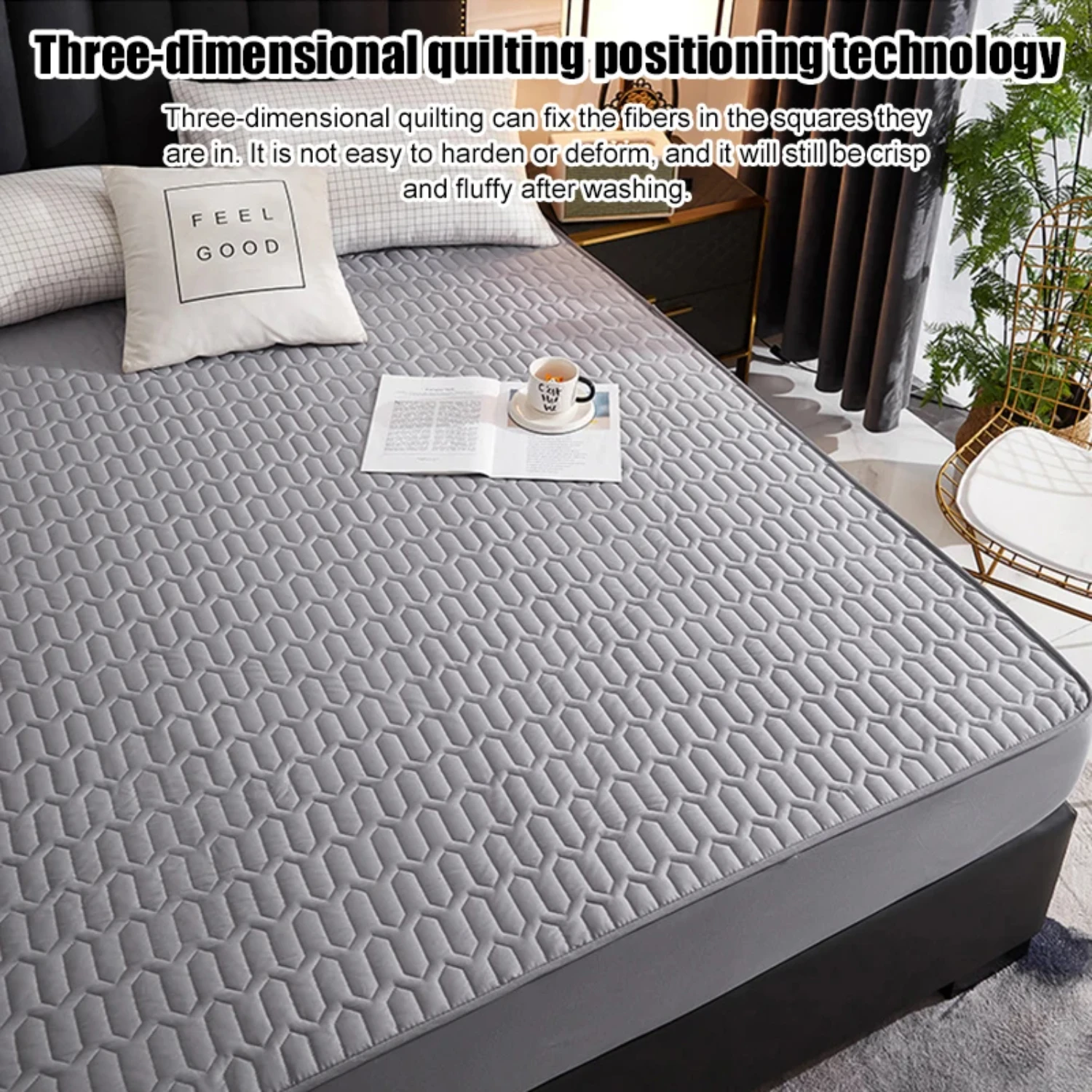 

Thickened cotton bed sheet cover Waterproof bed hats Dustproof waterproof bed cover Mattress protector