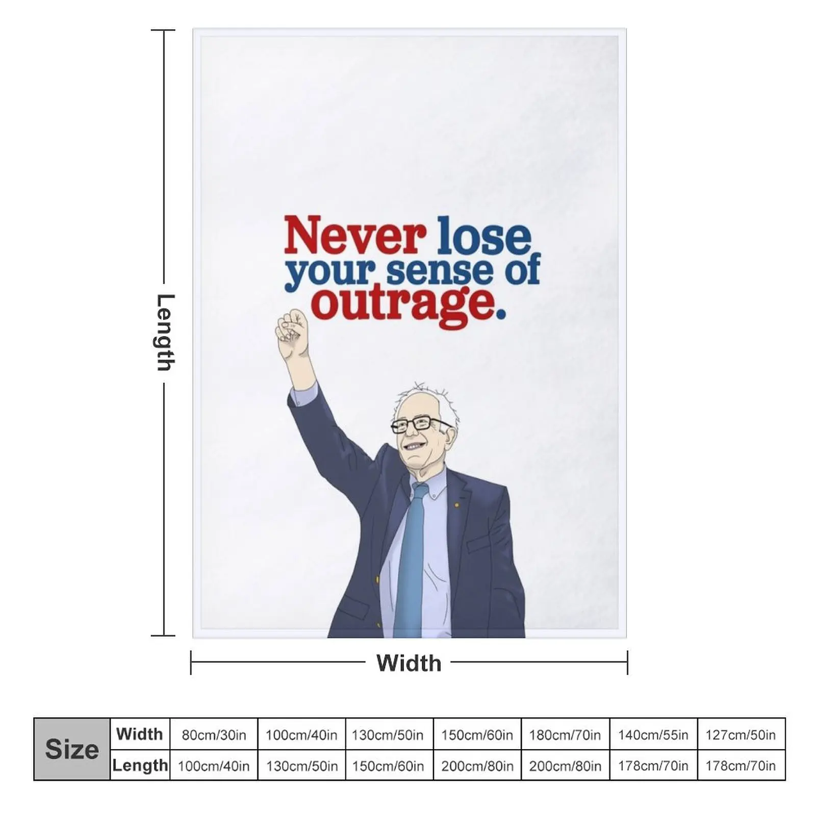 Never lose your sense of outrage. | Bernie Sanders Throw Blanket Decorative Sofas Single Summer Beddings decorative Blankets