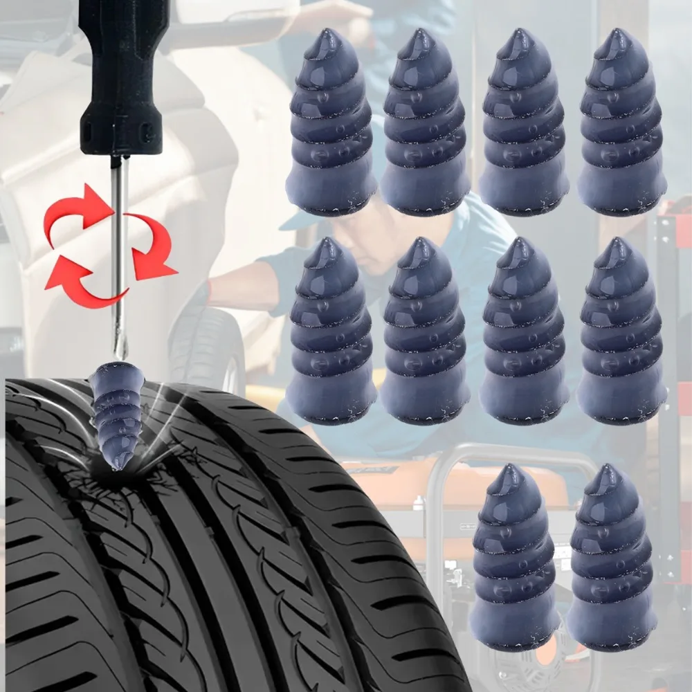 Car Tubeless Tire Puncture Repair Rubber Nails Vacuum Screw Air Leak Micro Hole Plug Flat Tire Quick Fix Auto Motorcycle Truck