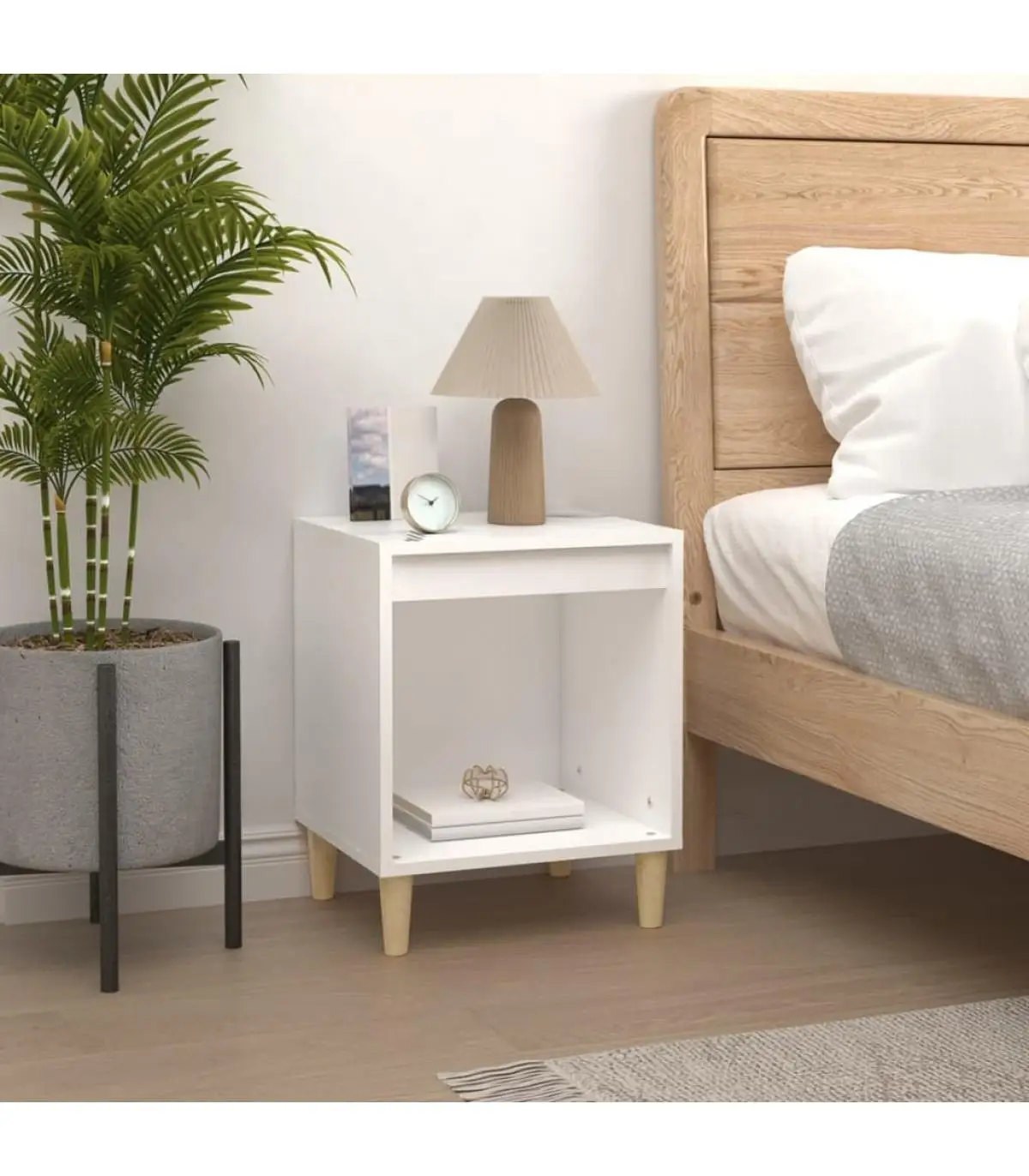 Bedside tables bedside table white plywood 40x35x50 cm