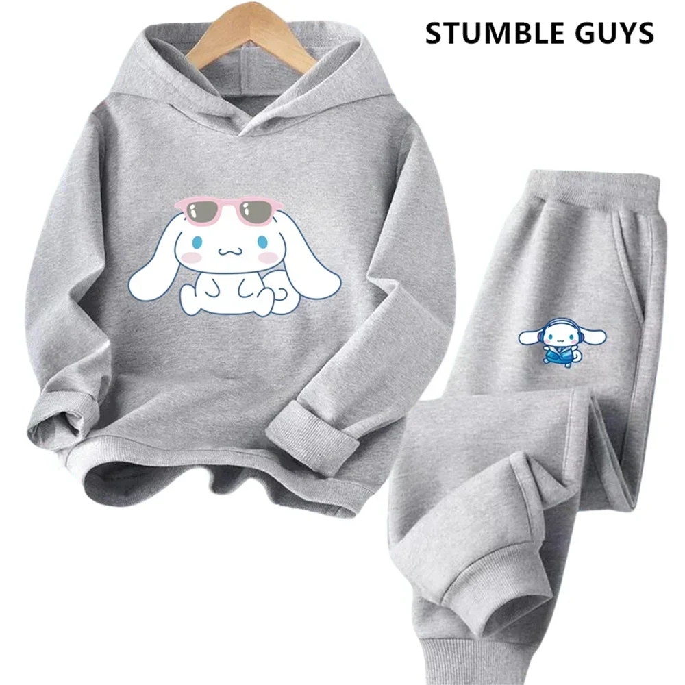 لطيف القرفة لفة طباعة الأطفال بدلة رياضية الخريف الفتيان والفتيات هوديي Sweatpants مجموعة الفتيات هدية عيد ميلاد