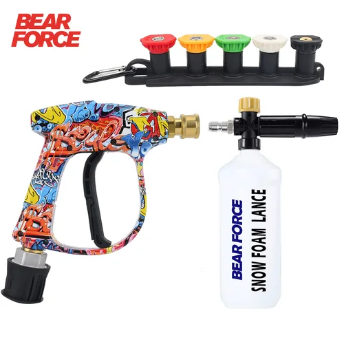 Imagen 1 del producto Pistola de agua para lavadora a presión, conector de manguera de limpieza de coche para boquillas de conector rápido Karcher Nilfisk Parkside Bosch