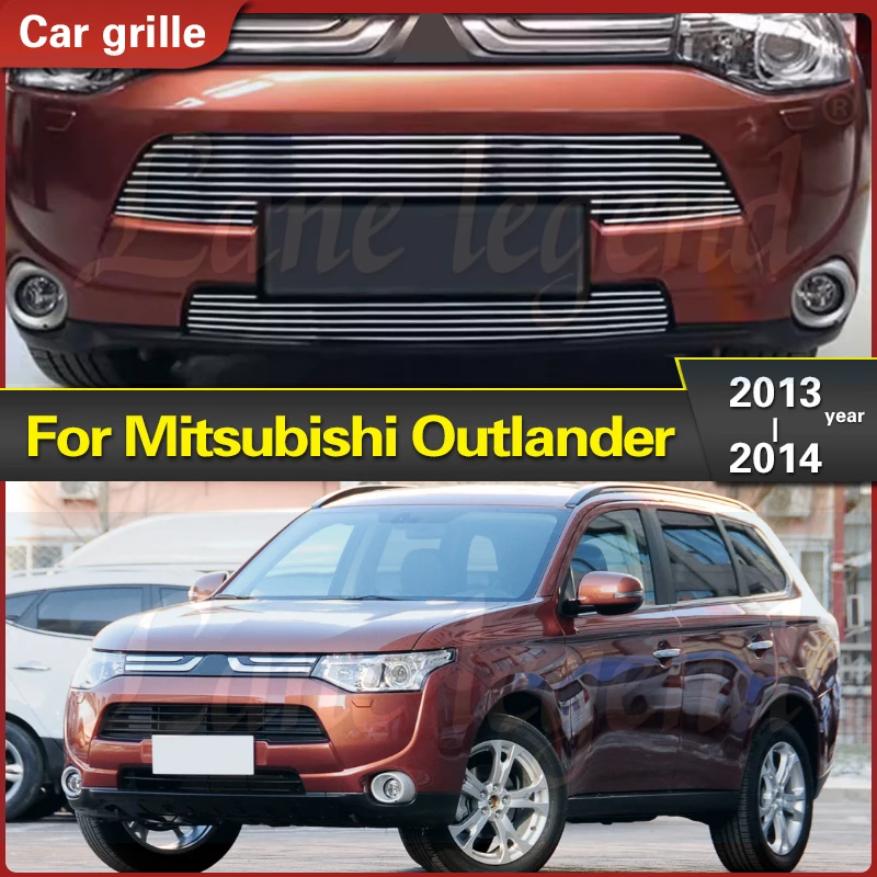 

Front Grille Around Trim Racing Grills Trim For Mitsubishi Outlander 2013 2014 Stainless steel Racing Grill Car Accessories