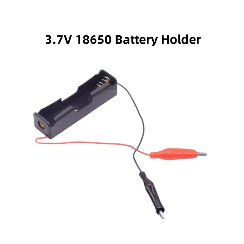 3.7V 18650 Battery Holder/Slot/Box With DIY Lithium Battery Test Alligator Clips Custom-Make Wiring Length And Connector/Plug