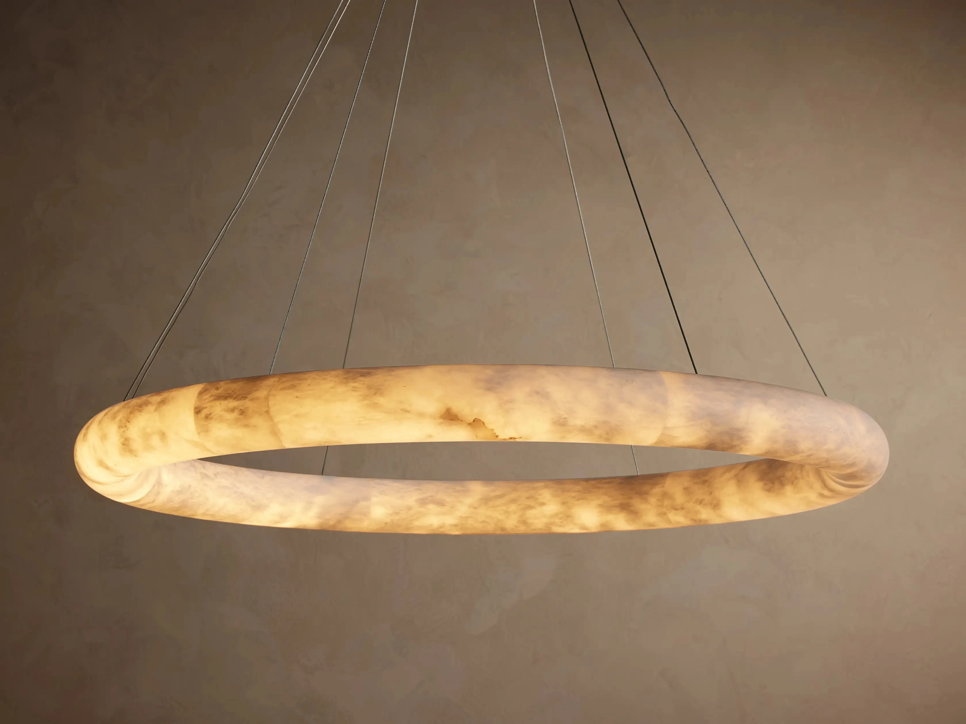 Spanish Alabaster Round Chandelier Coastal Nordic Villa Pendant Light for Living Room Palace-style Bedroom Home Decor Lighting