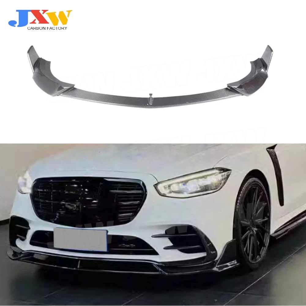 

Carbon Fiber Front Bumper Lip Spoiler for Benz S Class W223 S450 S500 Sport 2021-2023 Body Kits FRP Bumper Lip Guard Extension