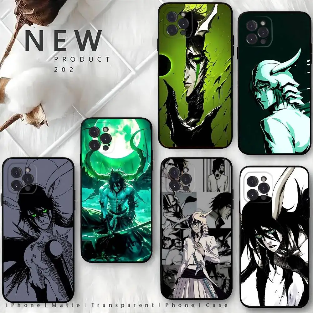 

Anime U-Ulquiorra Cifer Phone Case For iPhone 17,16,15,14,13,12,Pro,Max,Plus,E,SE4,Air,Mini Black Soft Box