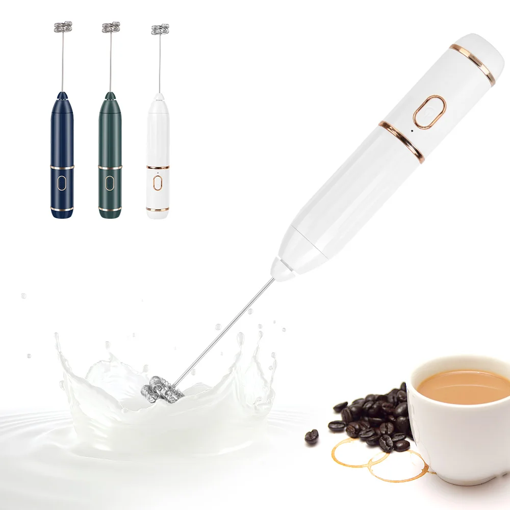 

For Cappuccino Cream Electric Handheld Milk Frothers 3 Speeds Mini Coffee Maker Whisk USB Kitchen Egg Whisk Mixer Rechargeable