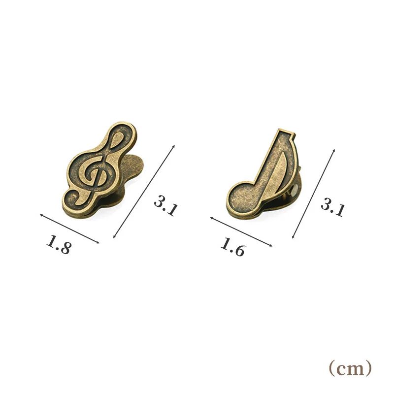 20pcs Vintage Metal Musical Notes Binder Clips Bill Letter File Music Score Paper Binding Clip Home Office Organizer Gifts