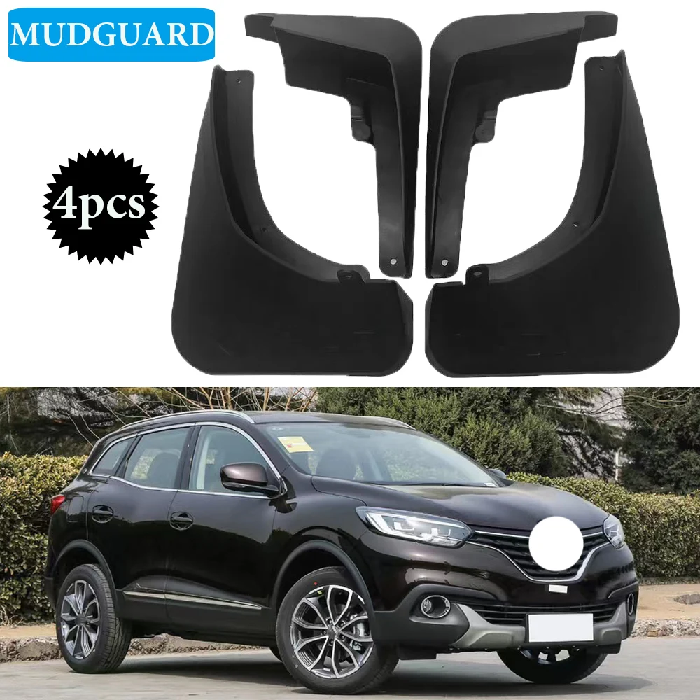 4PCS for Renault Kadjar 2016 2017 2018 2019  Mud Guard Front Rear Wheel Splash Guards Fender Flaps Car Accessories