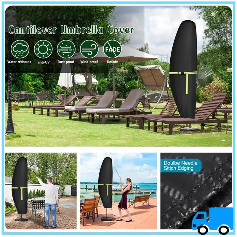 

Latest 1 Set Patio Umbrella Parasol Cover 420D Waterproof Outdoor Umbrella Cover Fits Cantilever Offset Umbrella 210 X 45 X 72/3
