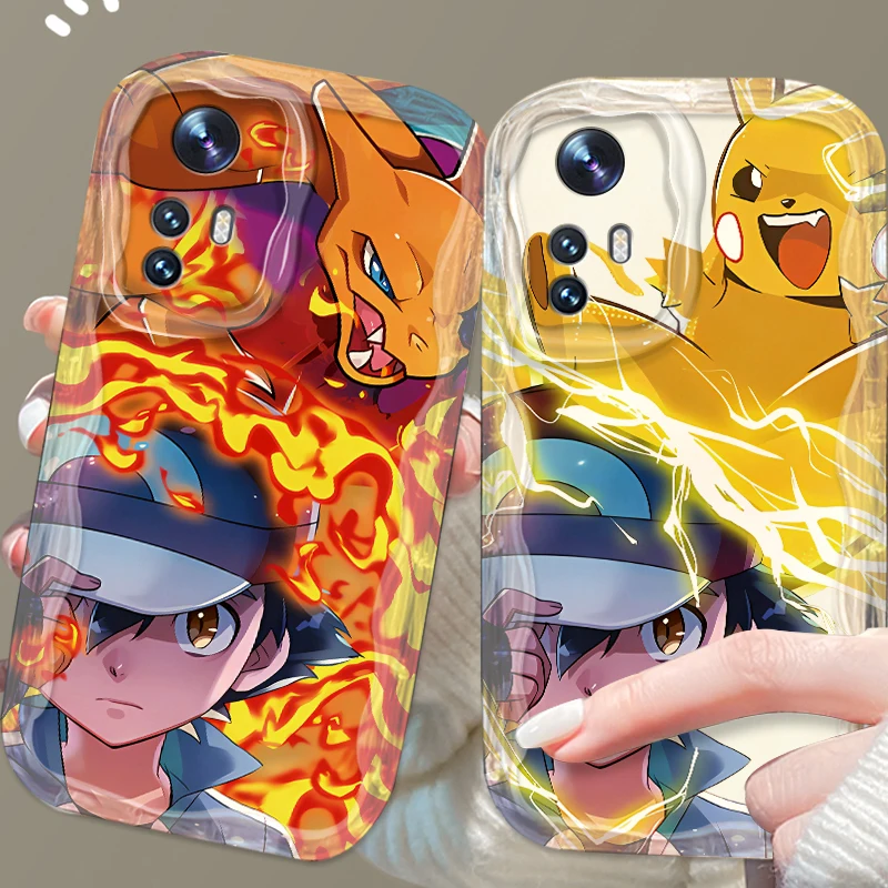 Luxury P-Pokemones S-Squirtles For Xiaomi Mi 14 12 12T 11 Lite Poco M6 X6 X5 X4 X3 M3 F4 Pro GT NFC 5G Wave Oil Soft Phone Case