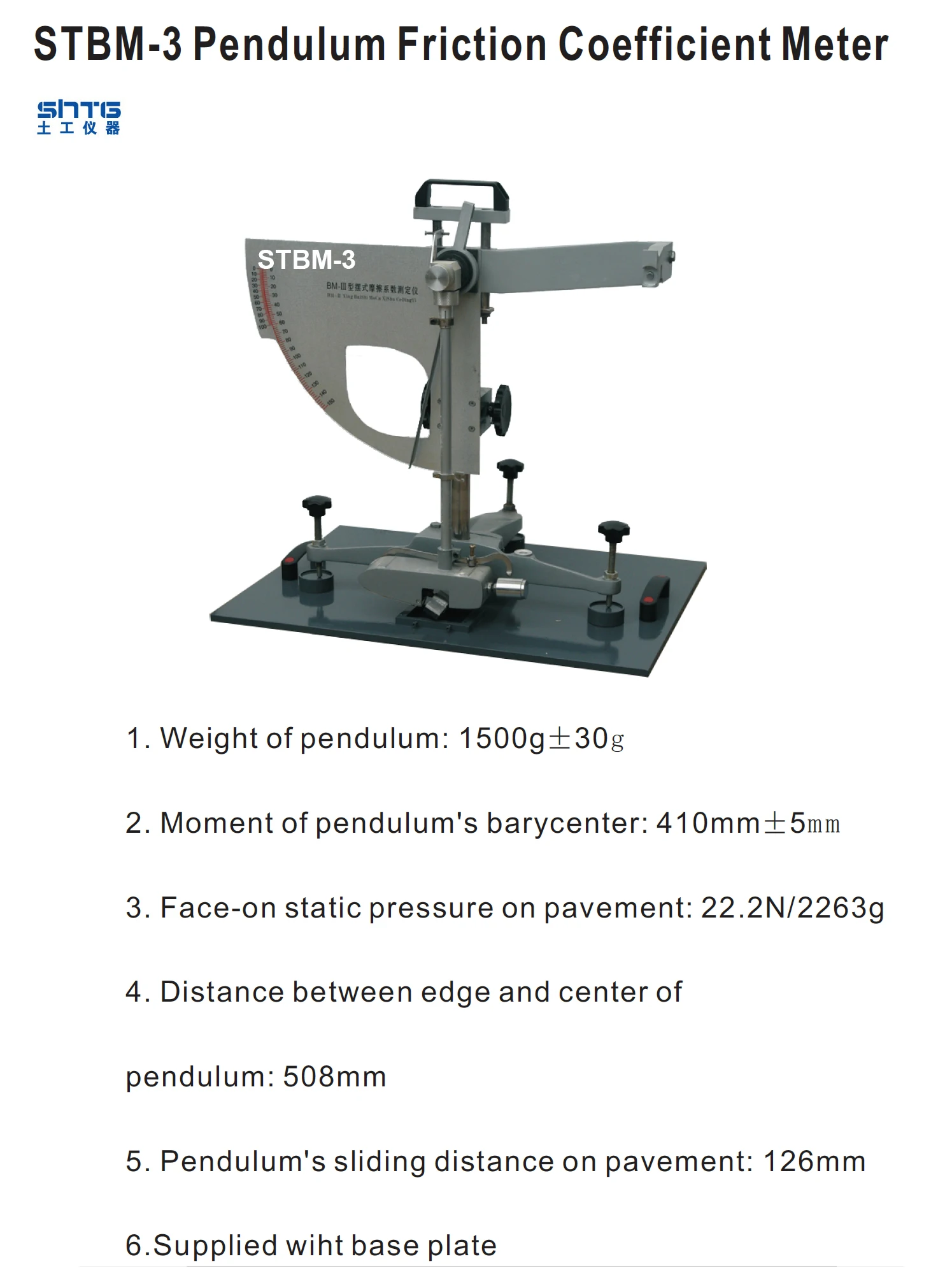 STBM-3 Pendulum Friction Coefficient Meter