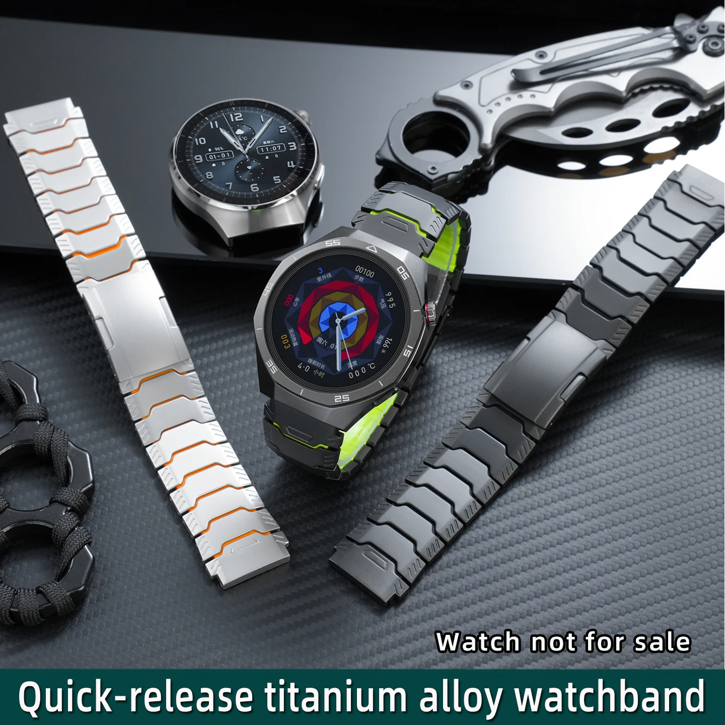 

Titanium alloy watchband, universal men's and women's watch bracelet, titanium quick-release watch accessory 22mm